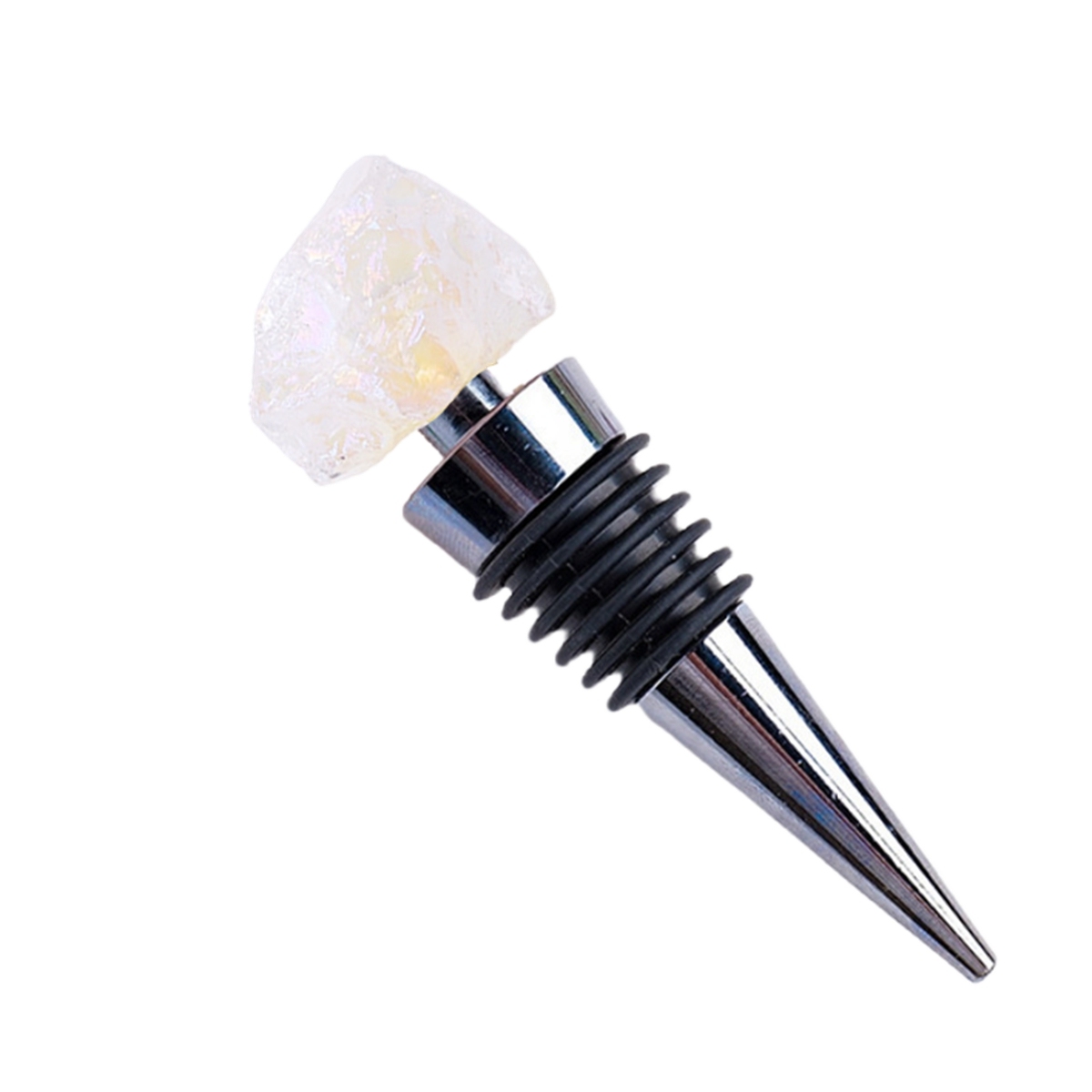 Raw Gemstone Stainless Steel Bottle Stopper