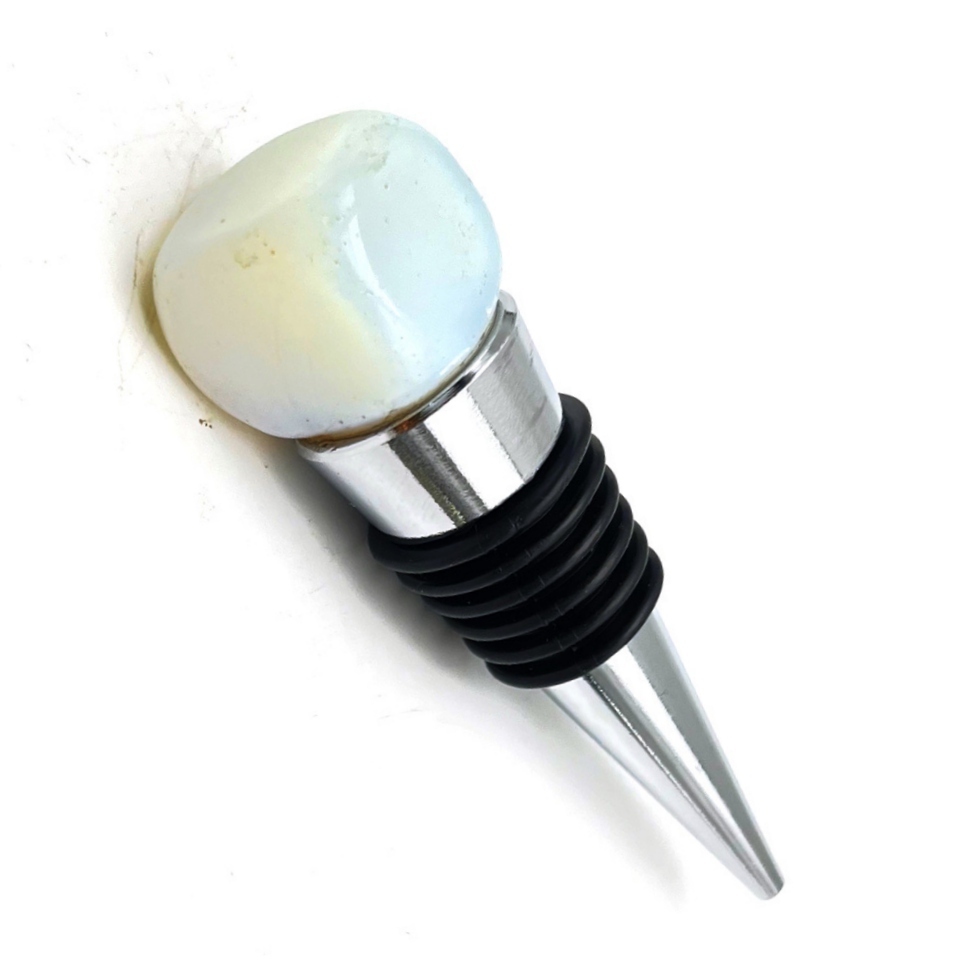 Cube Gemstone Stainless Steel Bottle Stopper