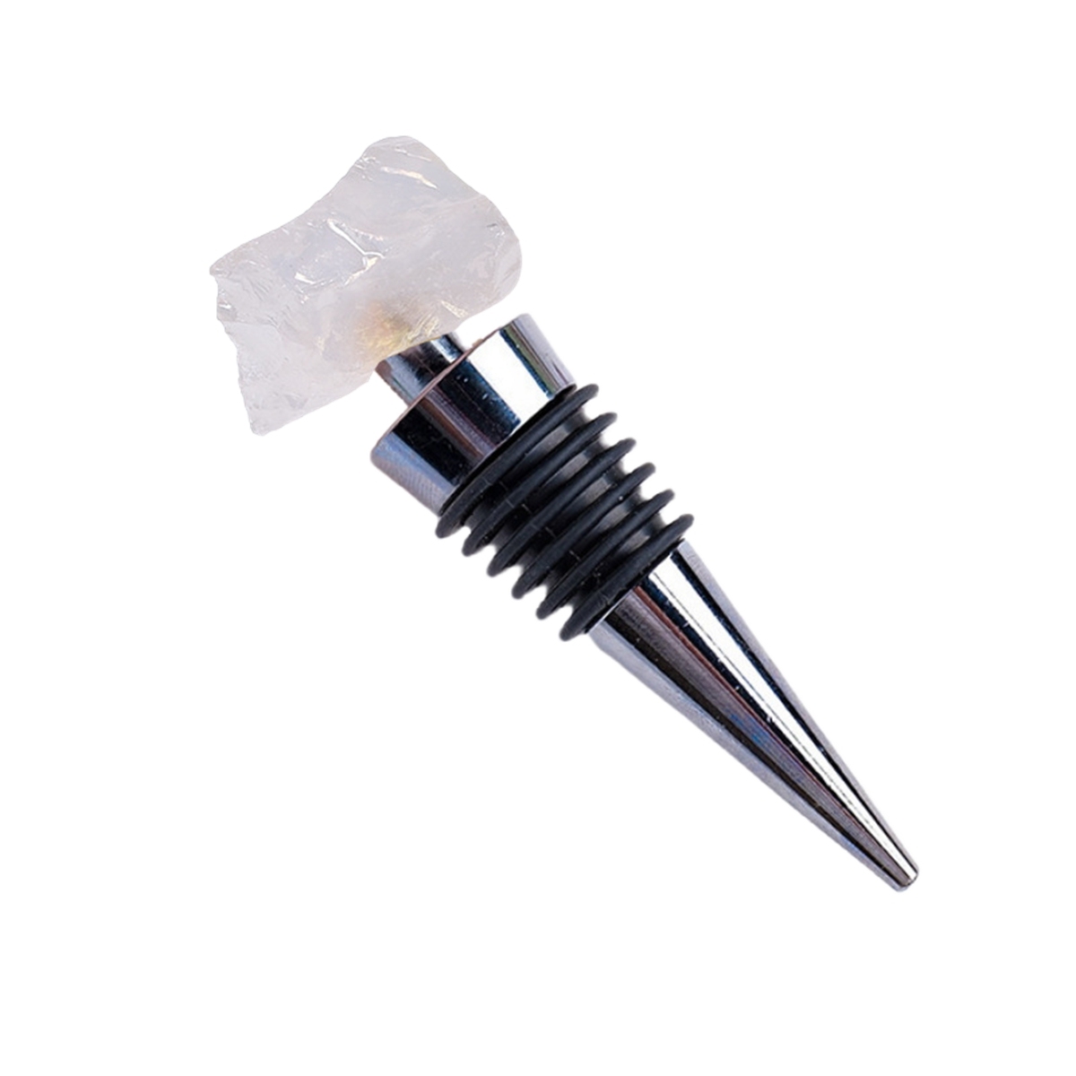 Raw Gemstone Stainless Steel Bottle Stopper