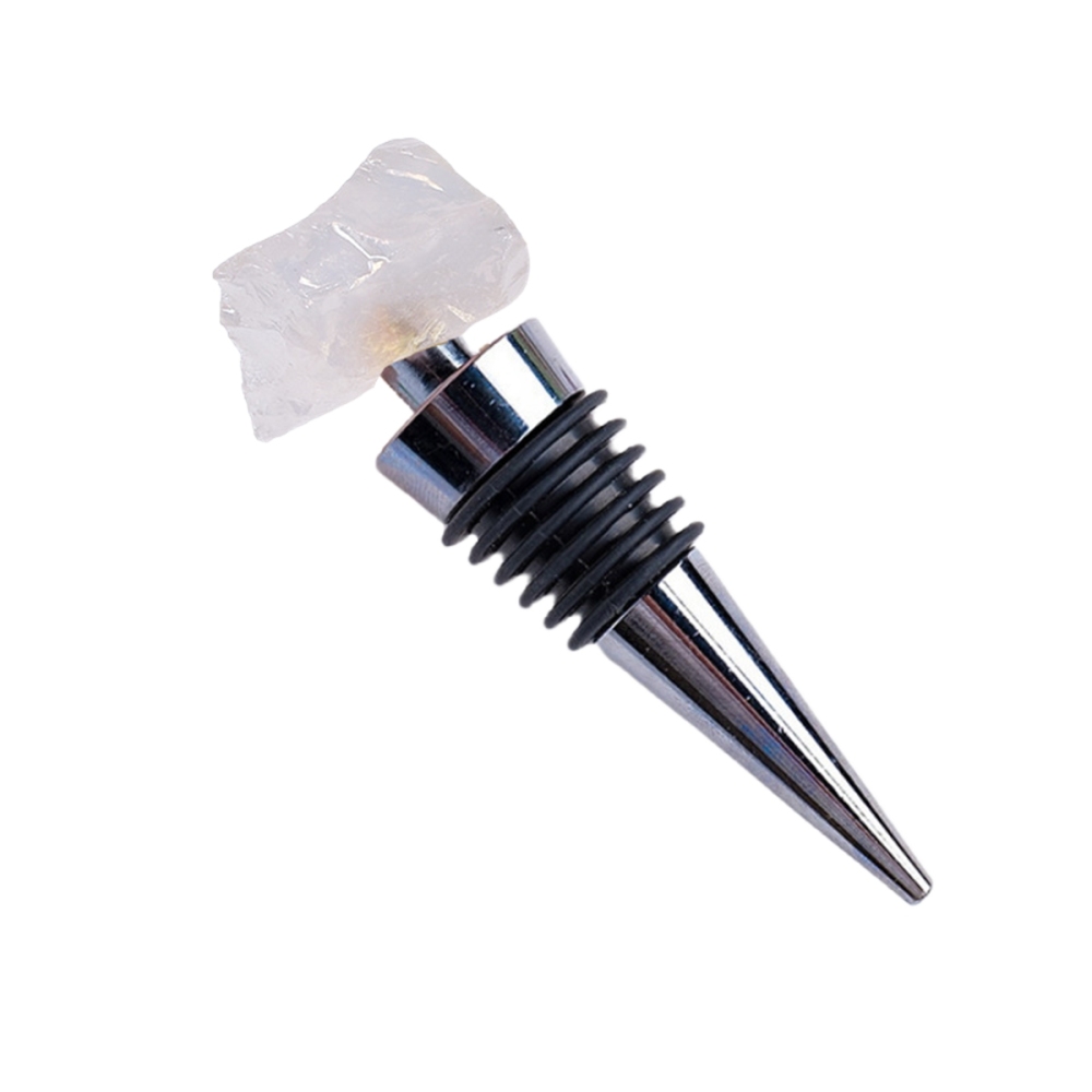 Raw Gemstone Stainless Steel Bottle Stopper