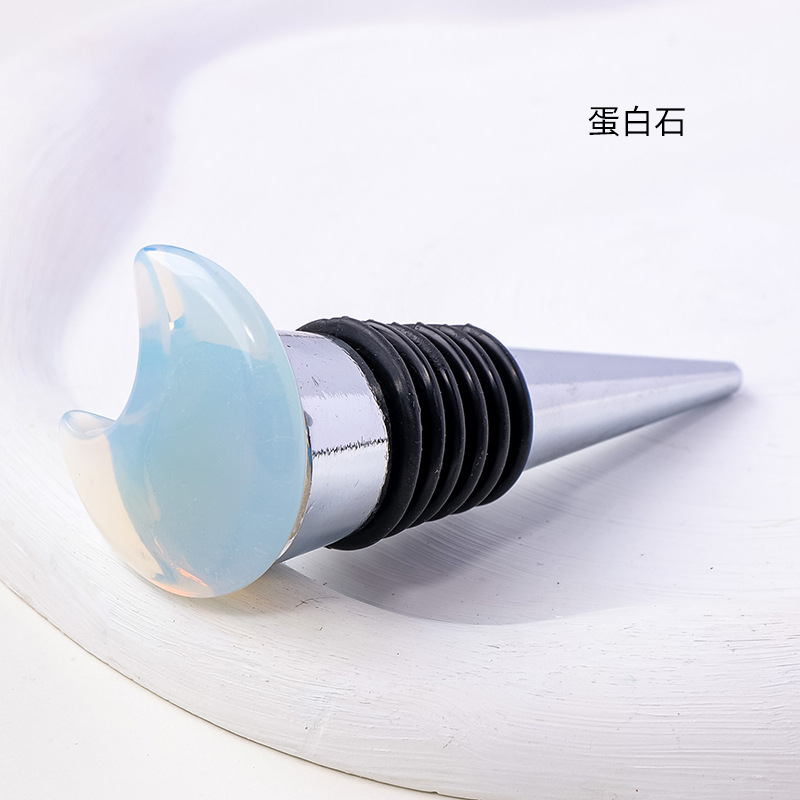 30MM Moon Gemstone Stainless Steel Bottle Stopper