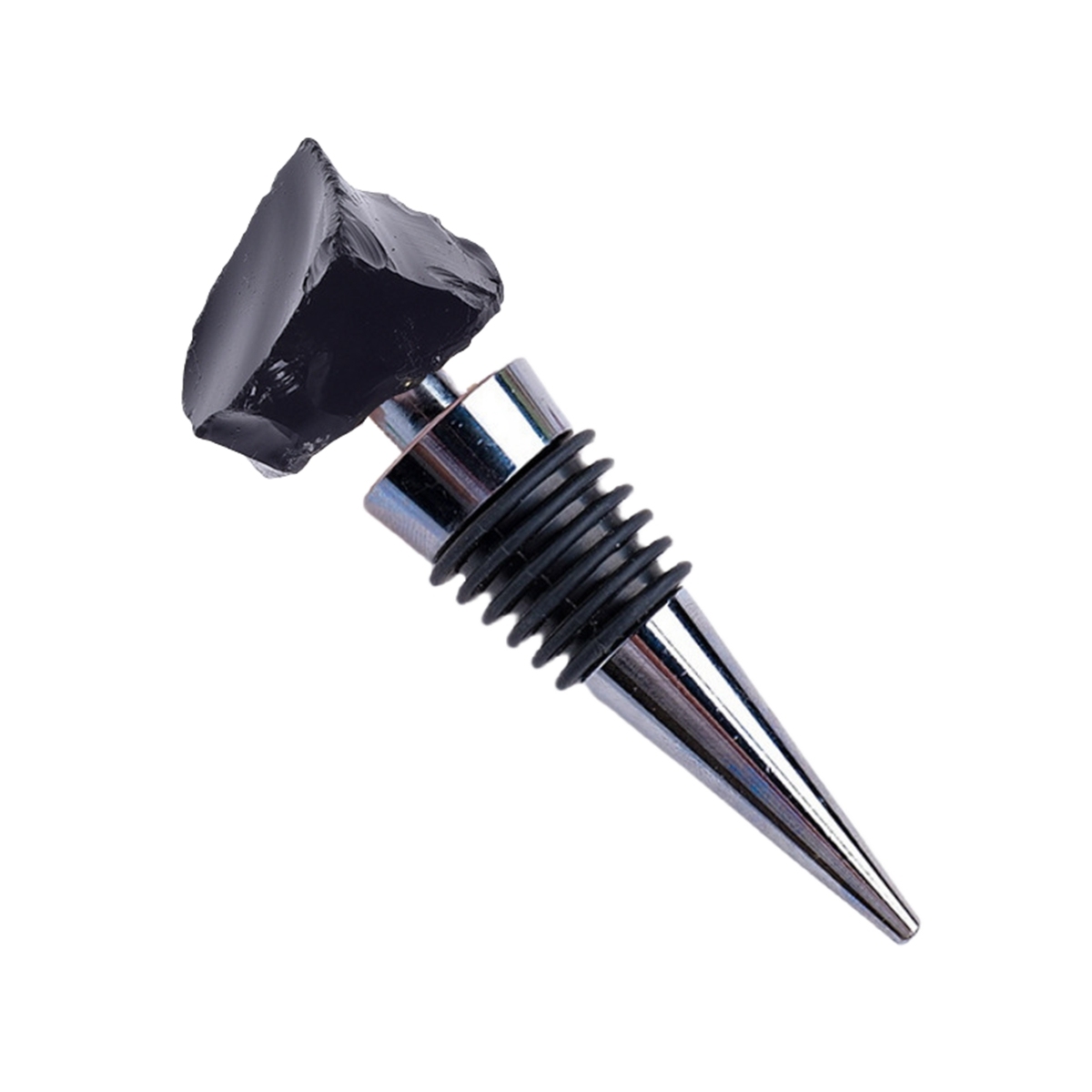 Raw Gemstone Stainless Steel Bottle Stopper