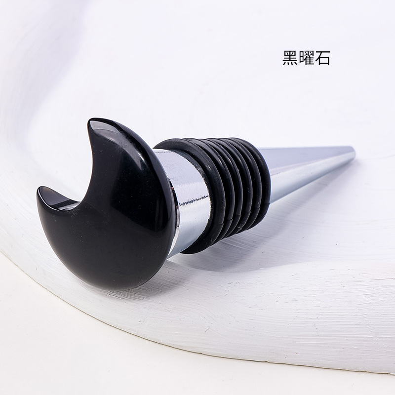 30MM Moon Gemstone Stainless Steel Bottle Stopper