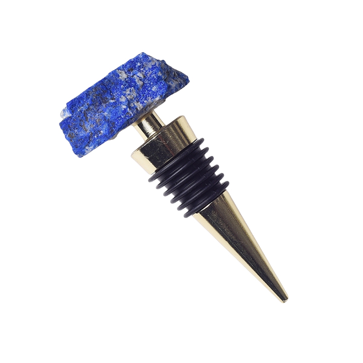 Raw Gemstone Stainless Steel Bottle Stopper Plated Gold