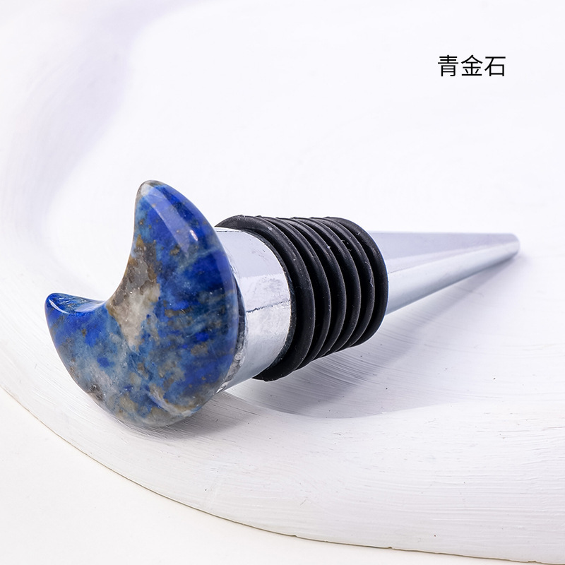 30MM Moon Gemstone Stainless Steel Bottle Stopper
