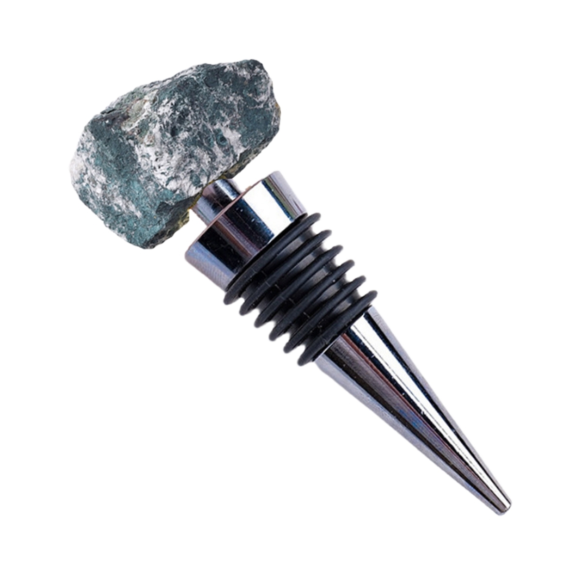 Raw Gemstone Stainless Steel Bottle Stopper