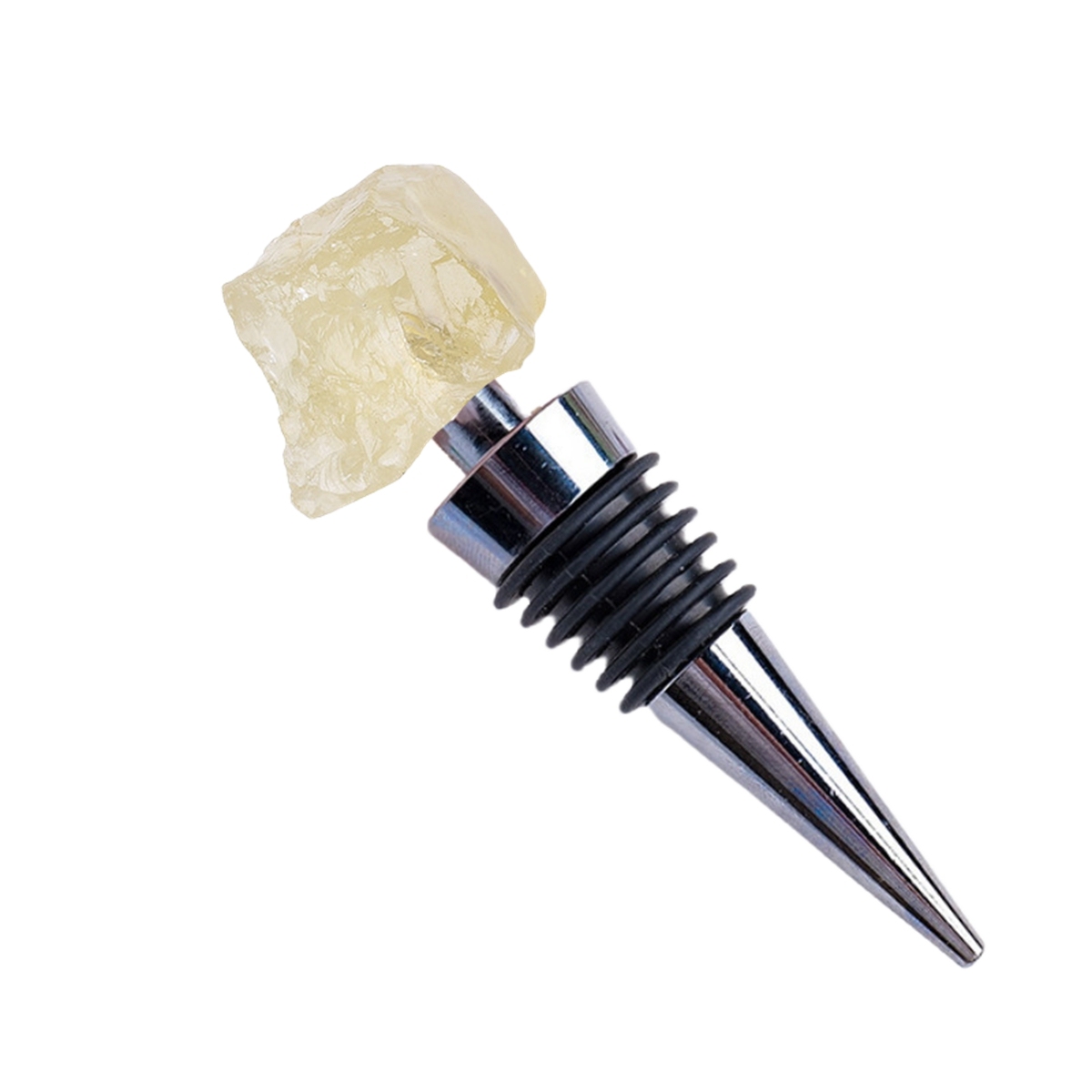 Raw Gemstone Stainless Steel Bottle Stopper