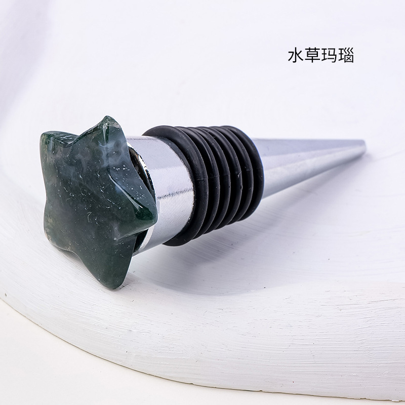 30MM Star Gemstone Stainless Steel Bottle Stopper