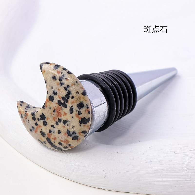 30MM Moon Gemstone Stainless Steel Bottle Stopper