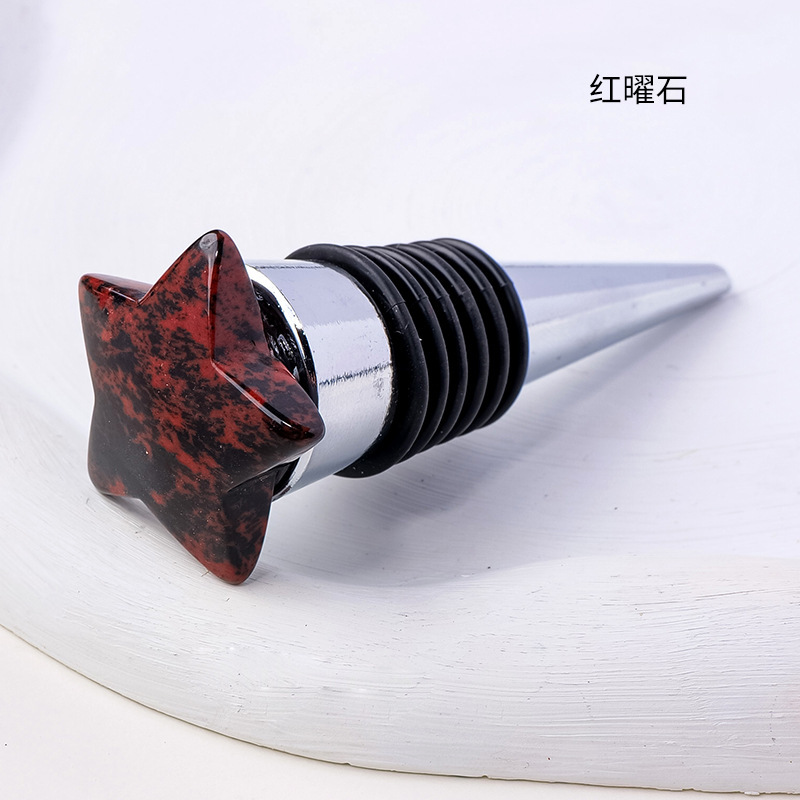 30MM Star Gemstone Stainless Steel Bottle Stopper