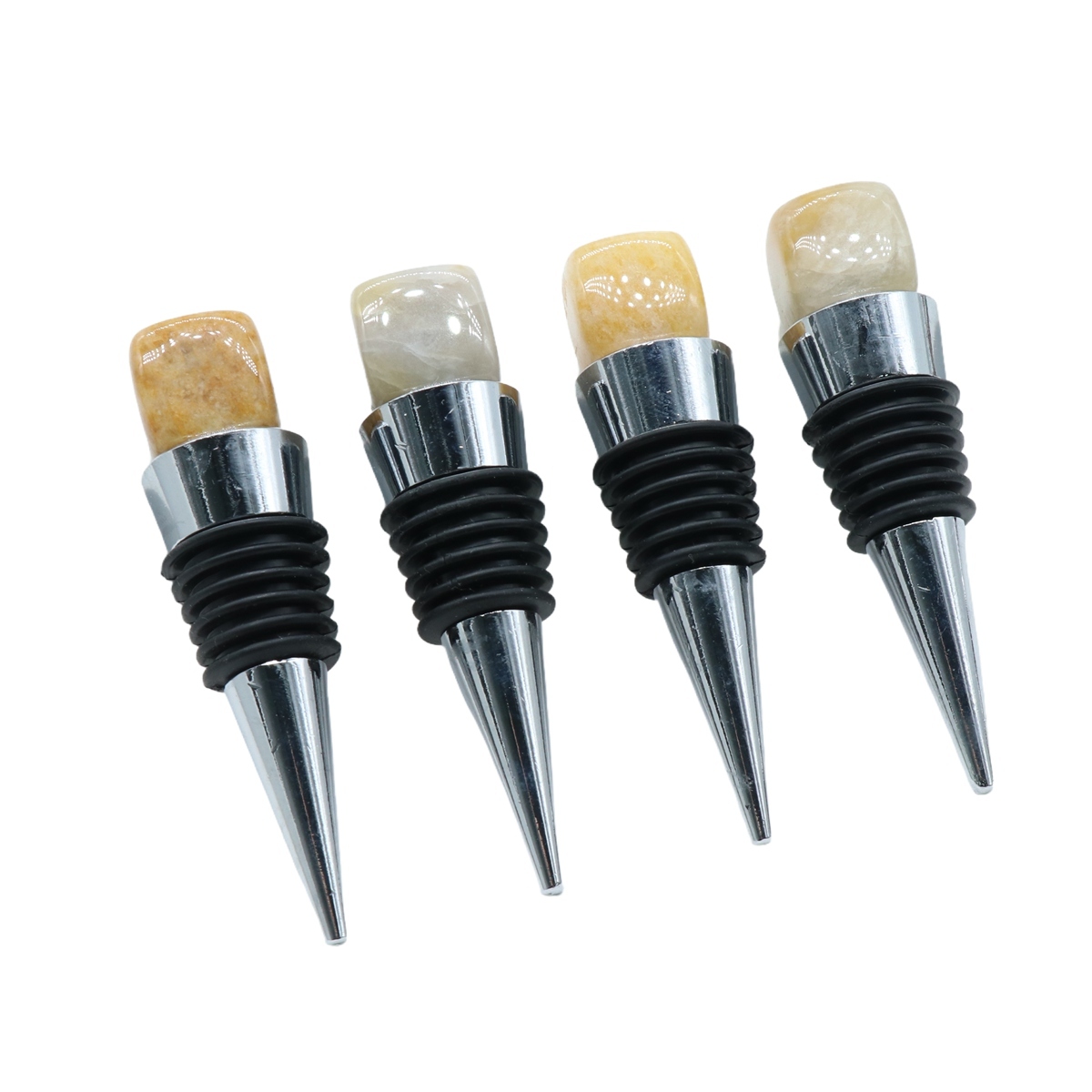 Cube Gemstone Stainless Steel Bottle Stopper