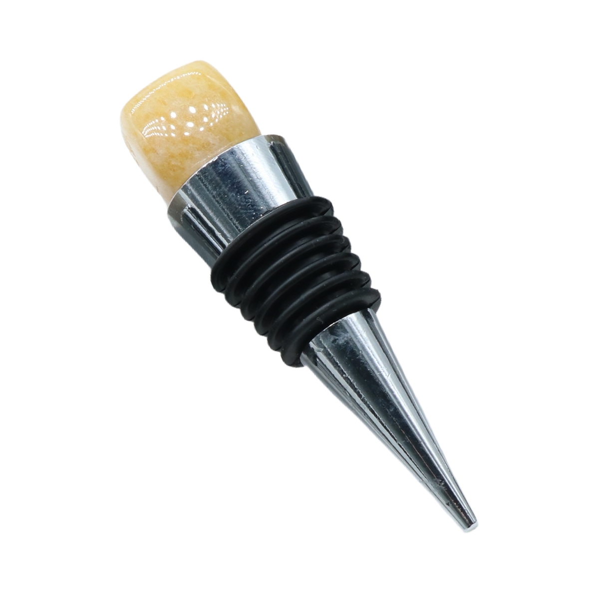 Cube Gemstone Stainless Steel Bottle Stopper