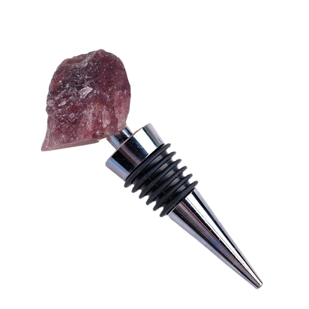 Raw Gemstone Stainless Steel Bottle Stopper