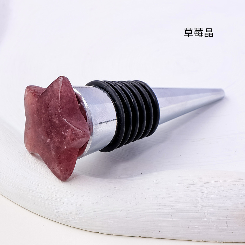 30MM Star Gemstone Stainless Steel Bottle Stopper