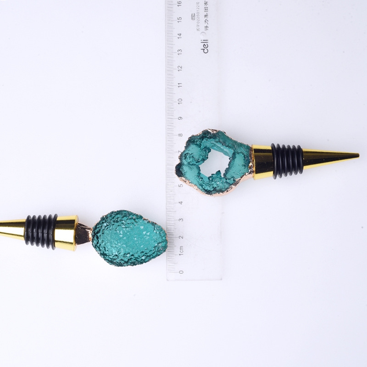 Resin Agate Slice Gemstone Stainless Steel Bottle Stopper
