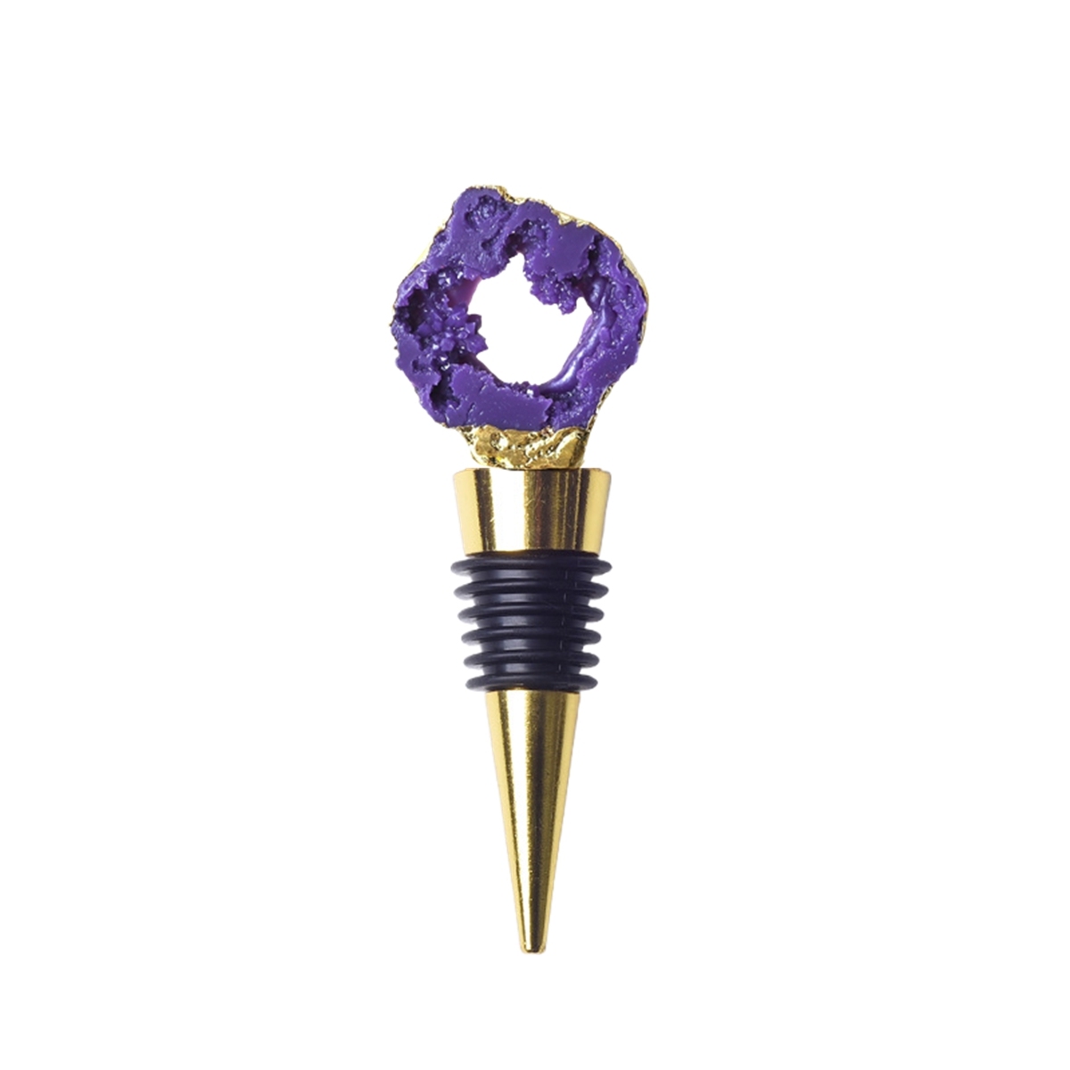 Resin Agate Slice Gemstone Stainless Steel Bottle Stopper