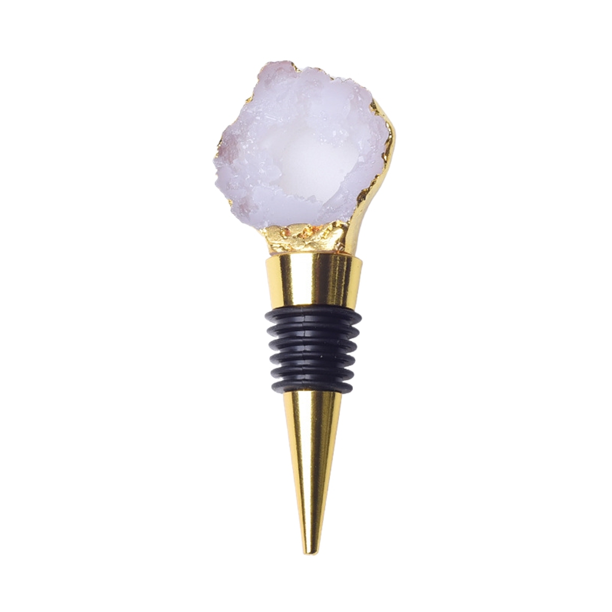 Resin Agate Slice Gemstone Stainless Steel Bottle Stopper