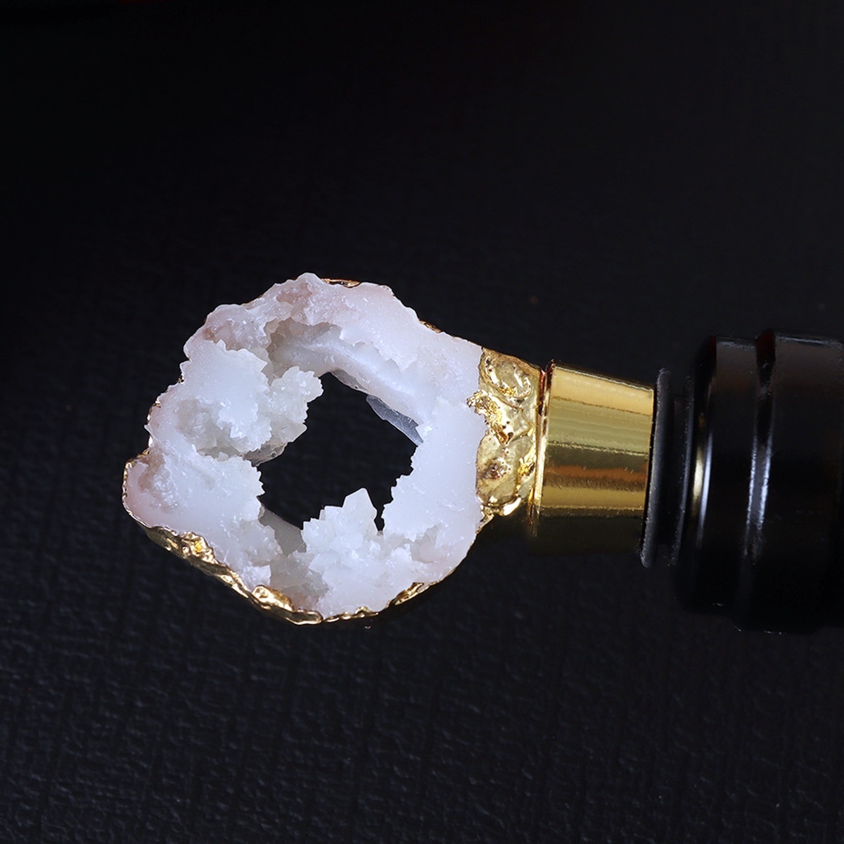 Resin Agate Slice Gemstone Stainless Steel Bottle Stopper