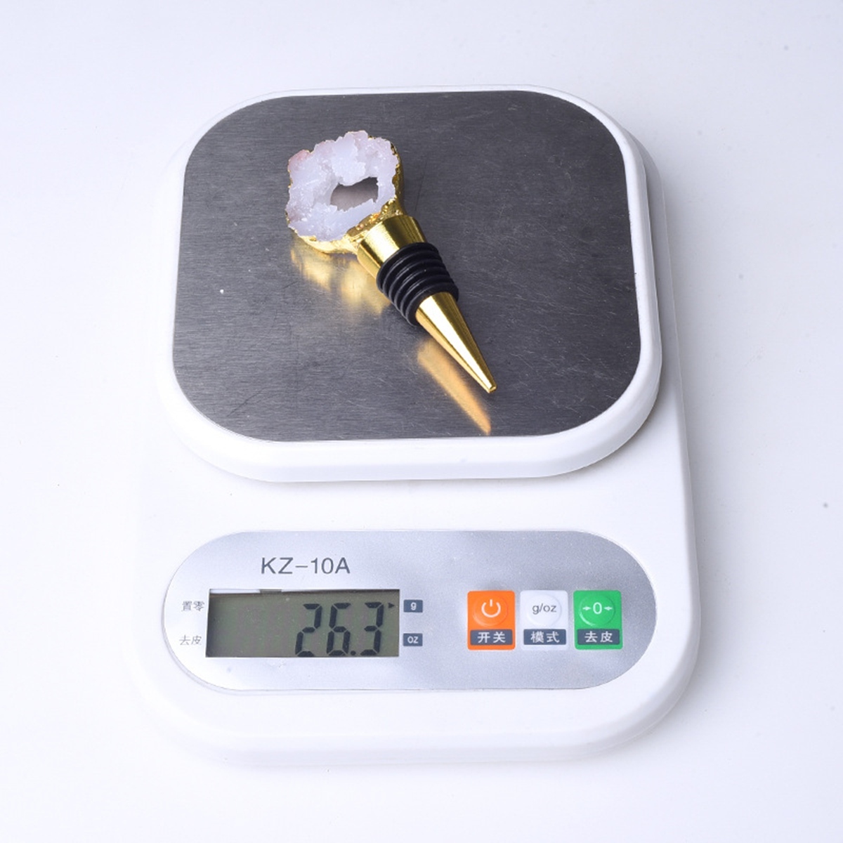 Resin Agate Slice Gemstone Stainless Steel Bottle Stopper