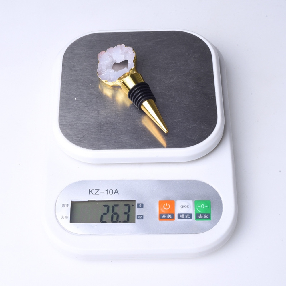 Resin Agate Slice Gemstone Stainless Steel Bottle Stopper