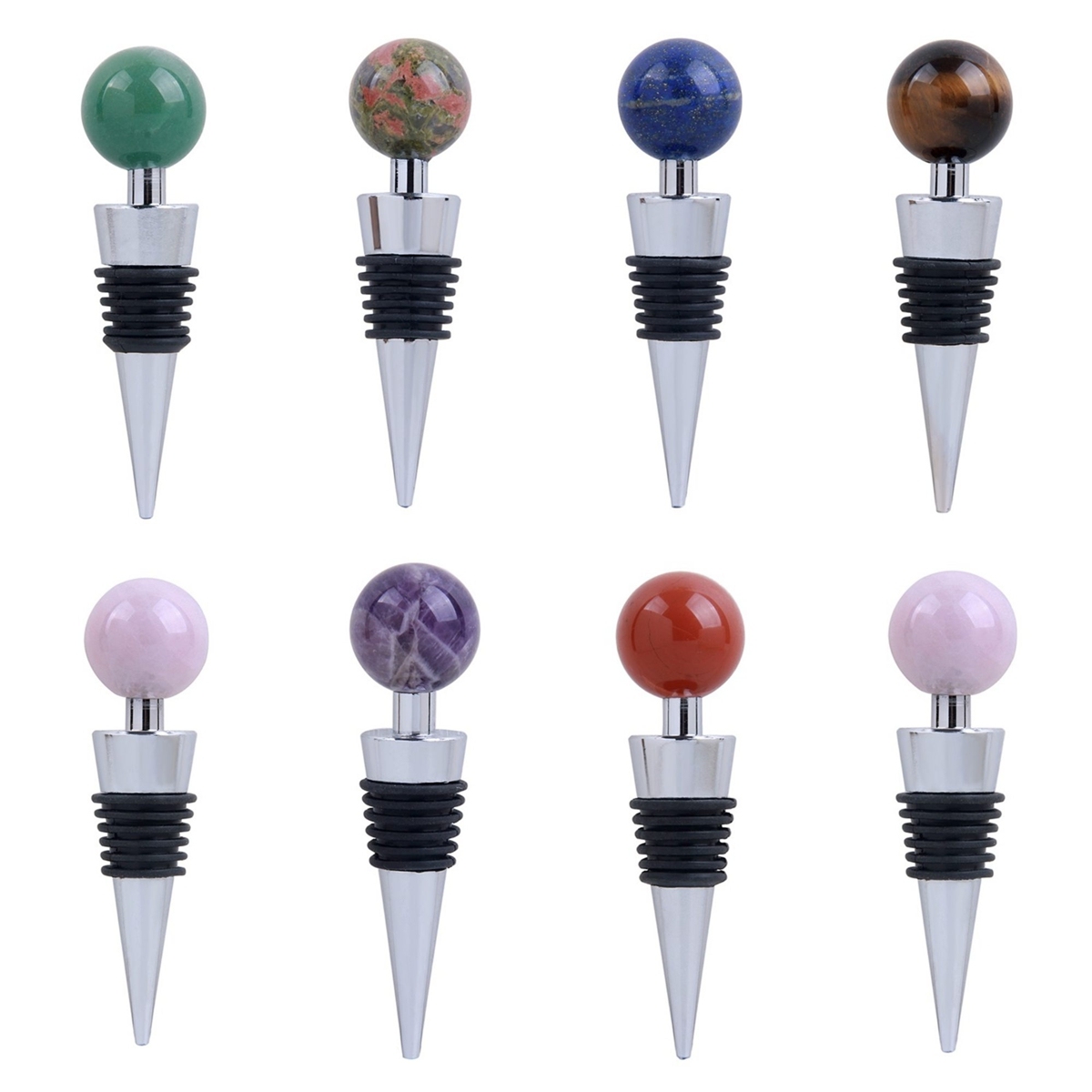 25mm Sphere Gemstone Stainless Steel Bottle Stopper