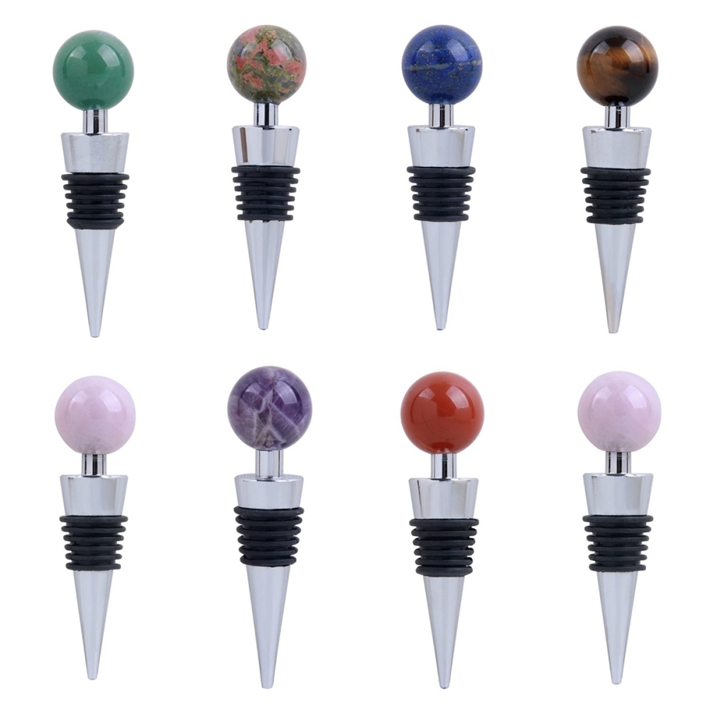 25mm Sphere Gemstone Stainless Steel Bottle Stopper