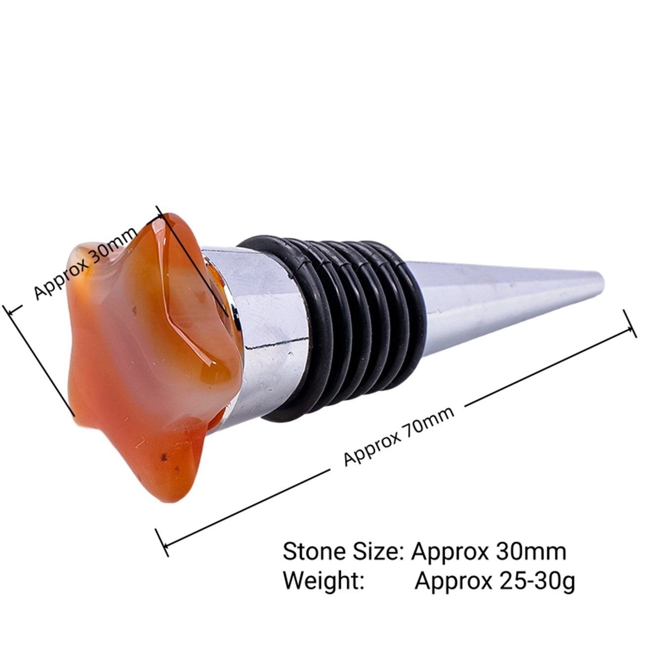30MM Star Gemstone Stainless Steel Bottle Stopper