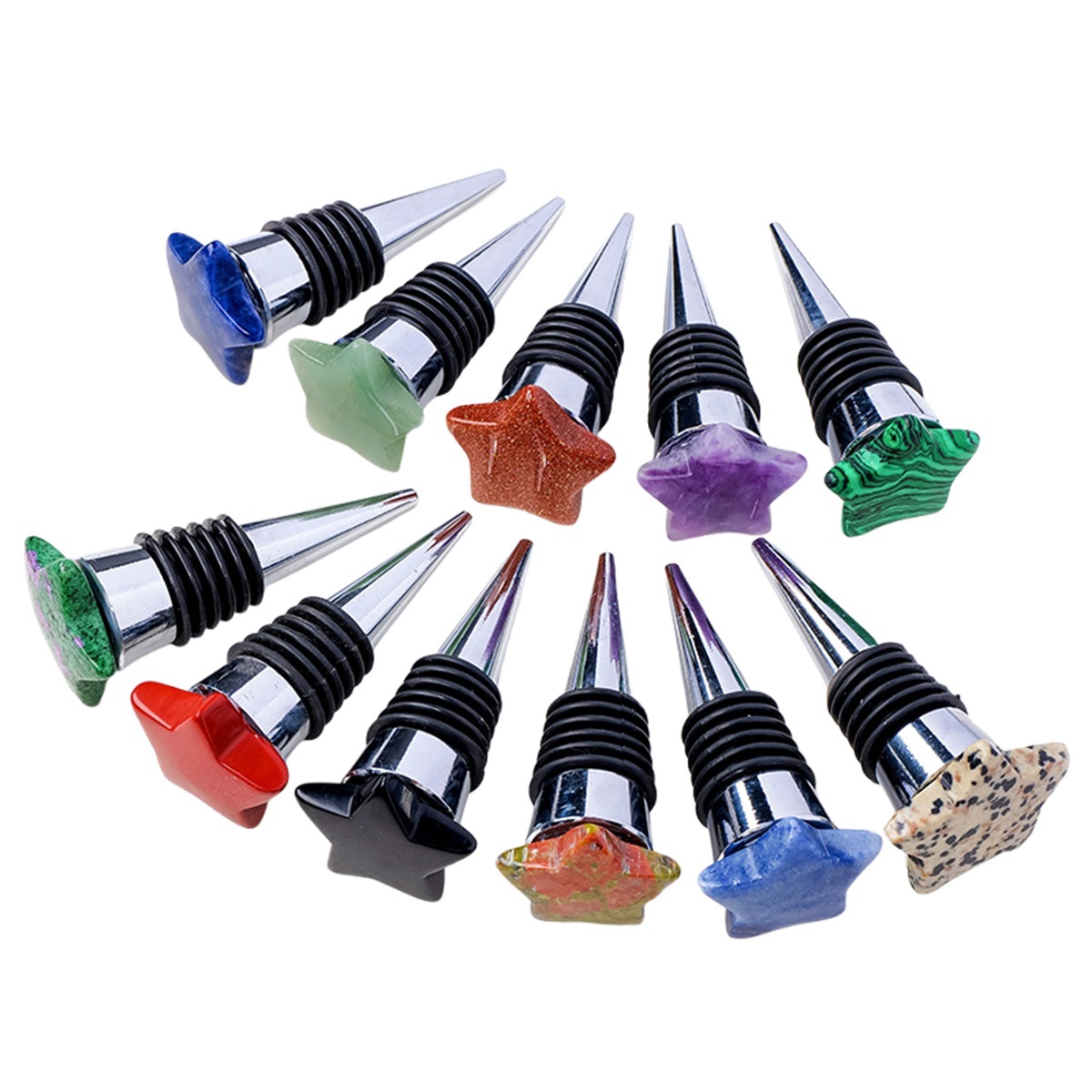 30MM Star Gemstone Stainless Steel Bottle Stopper