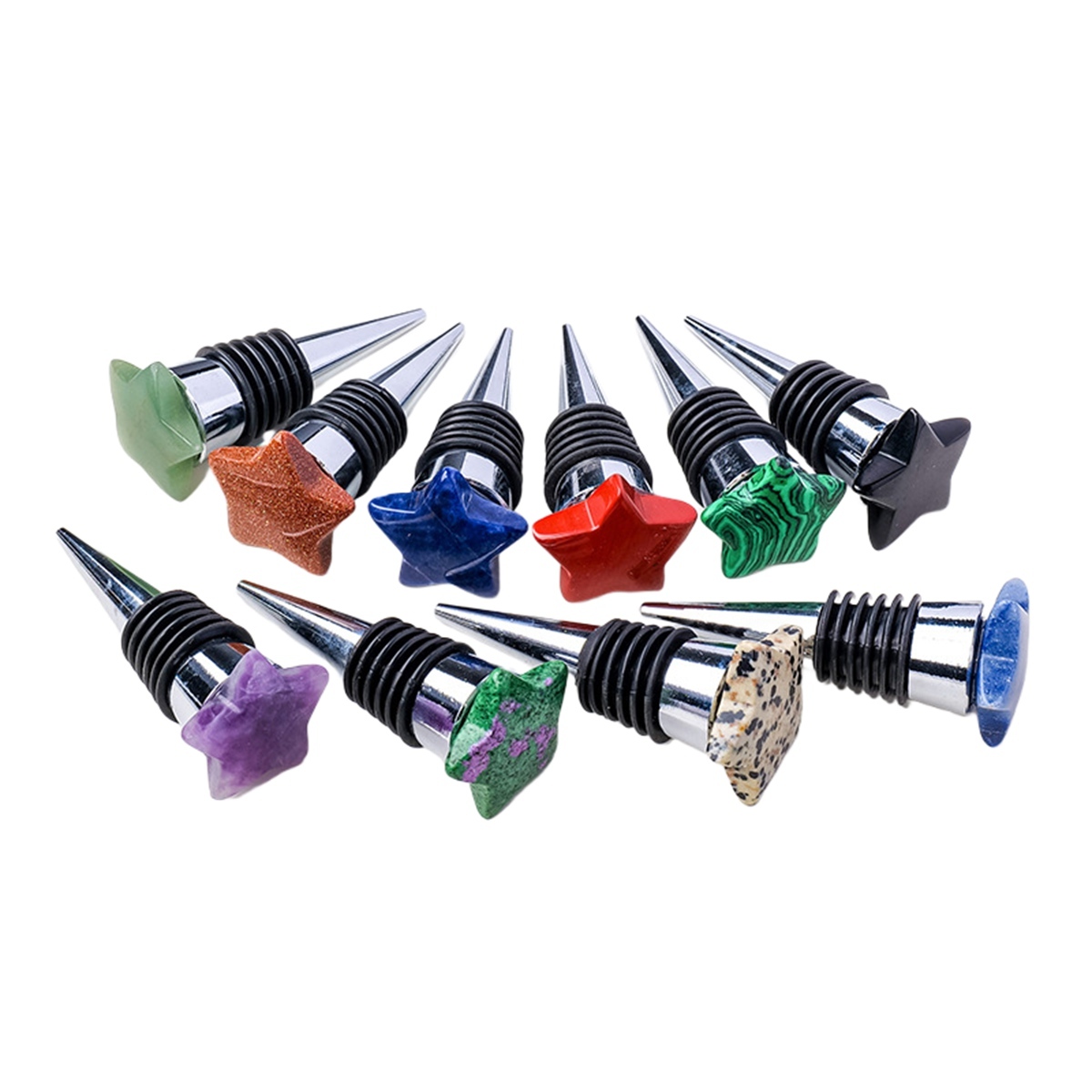 30MM Star Gemstone Stainless Steel Bottle Stopper