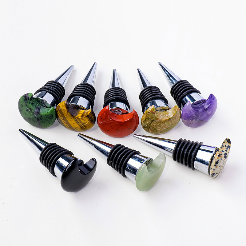 30MM Moon Gemstone Stainless Steel Bottle Stopper