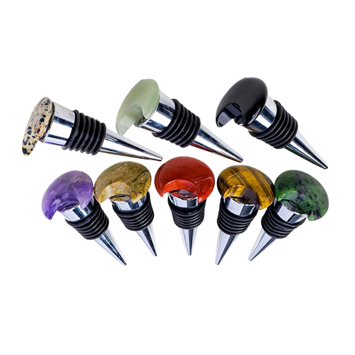 30MM Moon Gemstone Stainless Steel Bottle Stopper