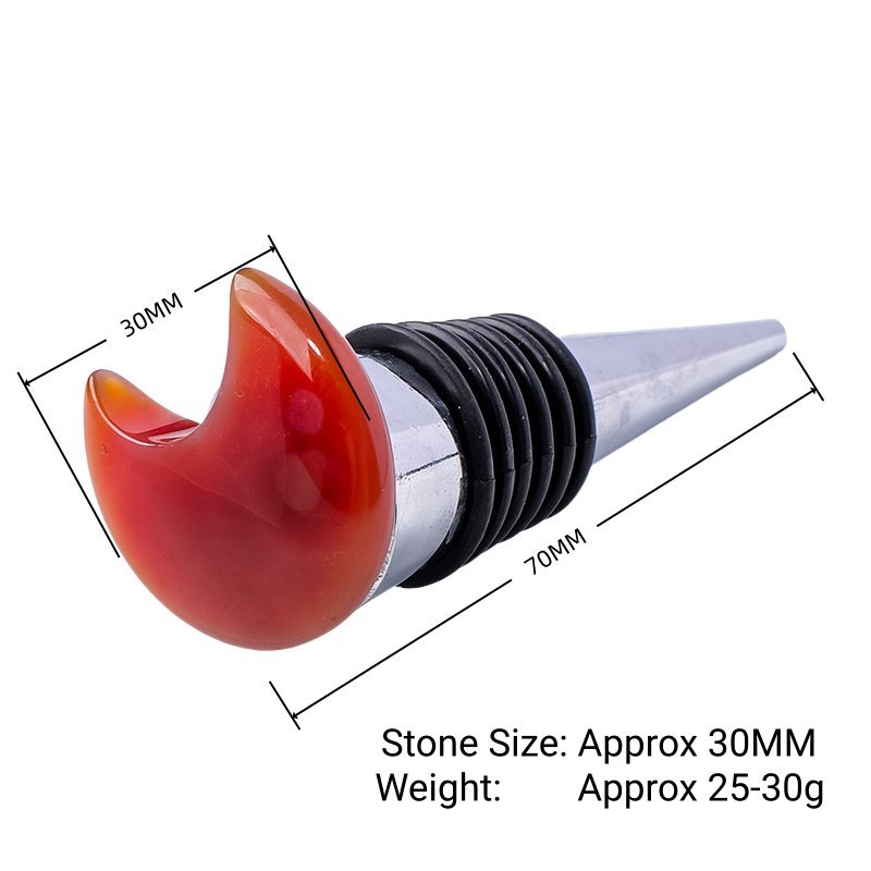 30MM Moon Gemstone Stainless Steel Bottle Stopper