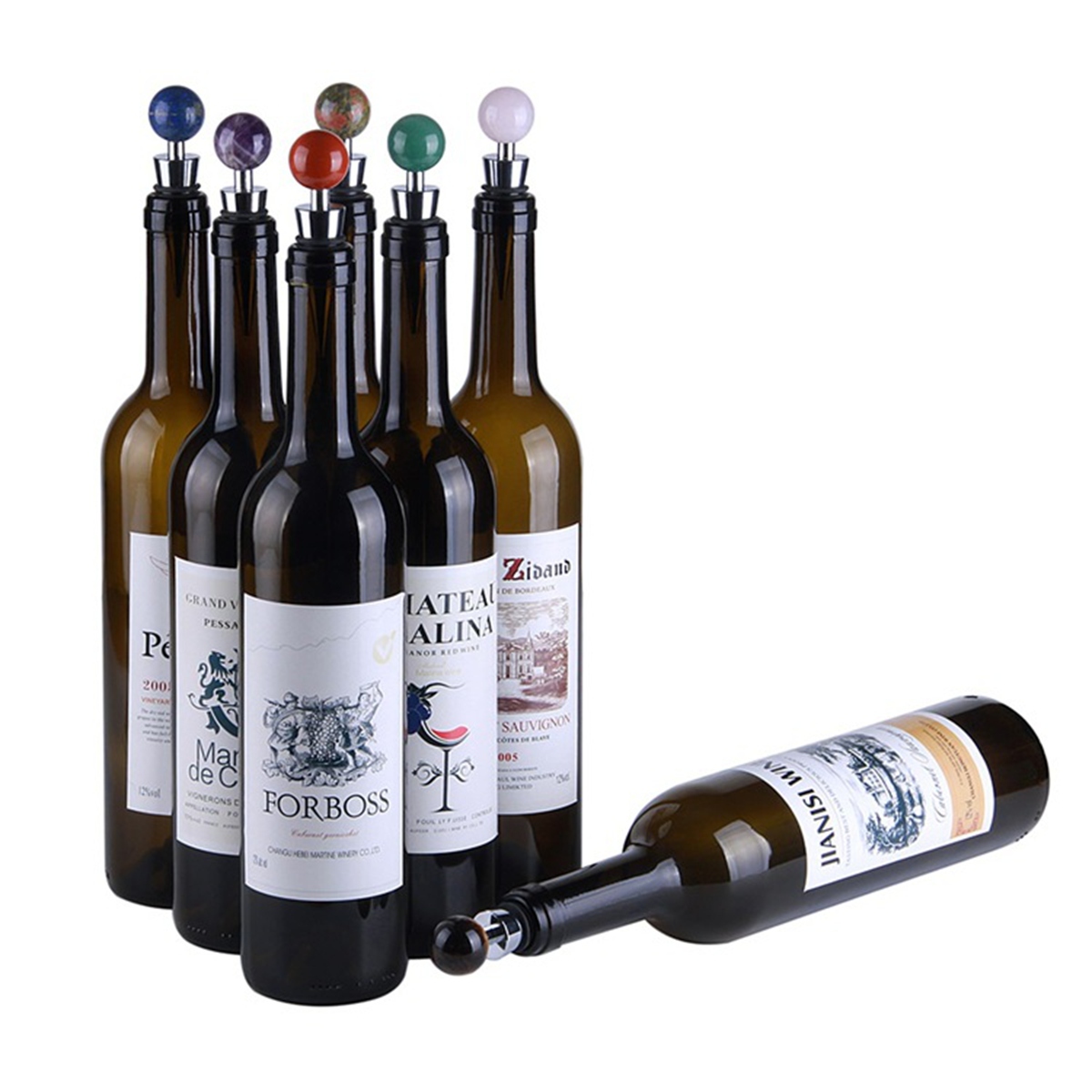 25mm Sphere Gemstone Stainless Steel Bottle Stopper