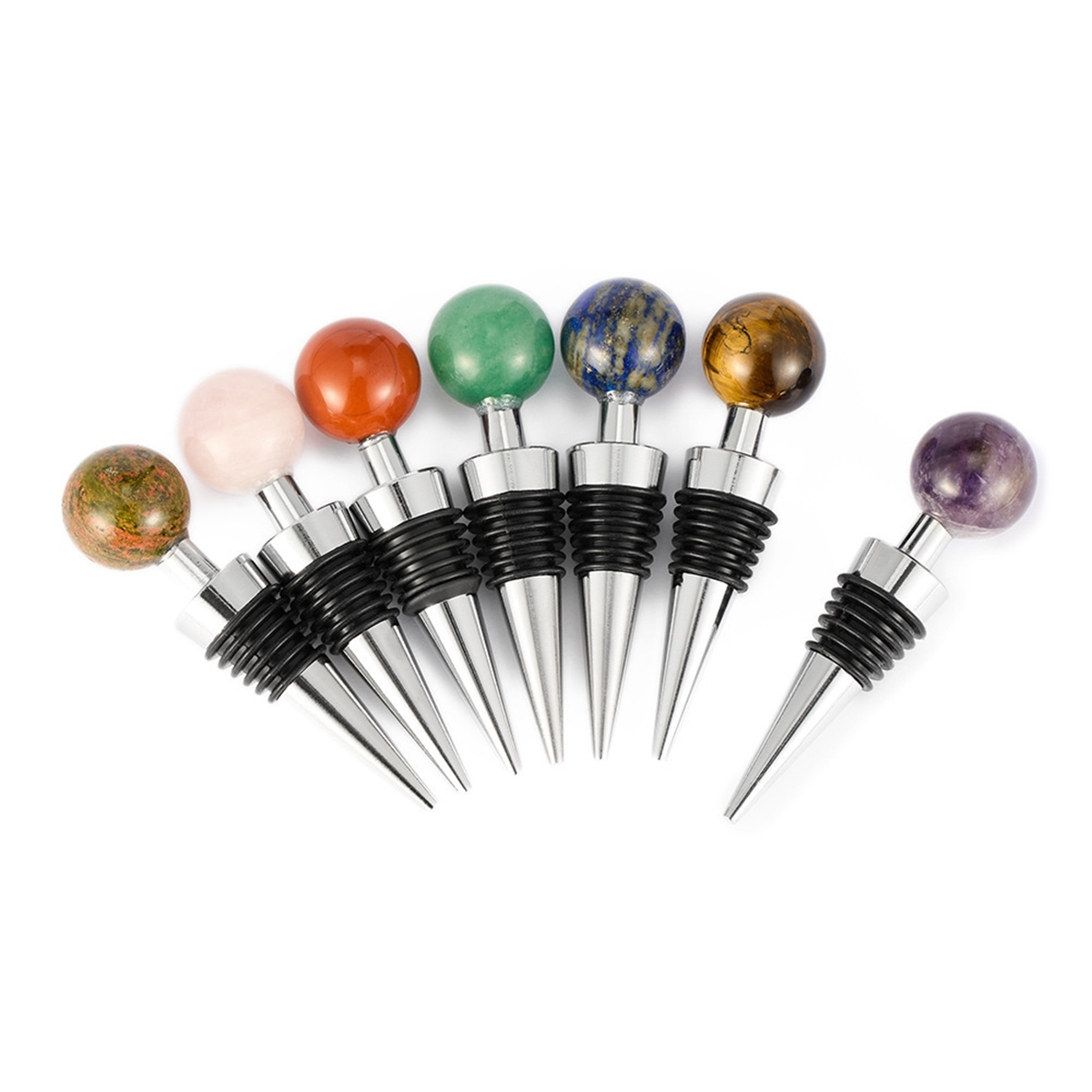 25mm Sphere Gemstone Stainless Steel Bottle Stopper