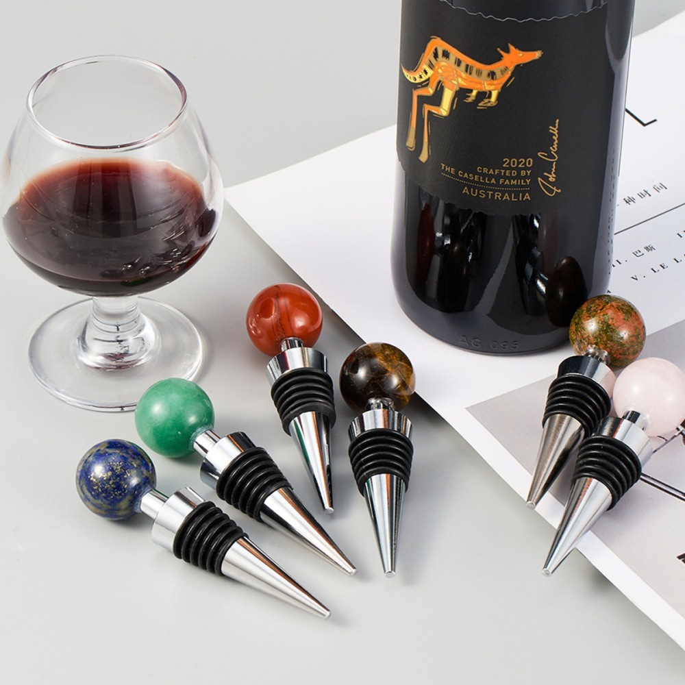 25mm Sphere Gemstone Stainless Steel Bottle Stopper