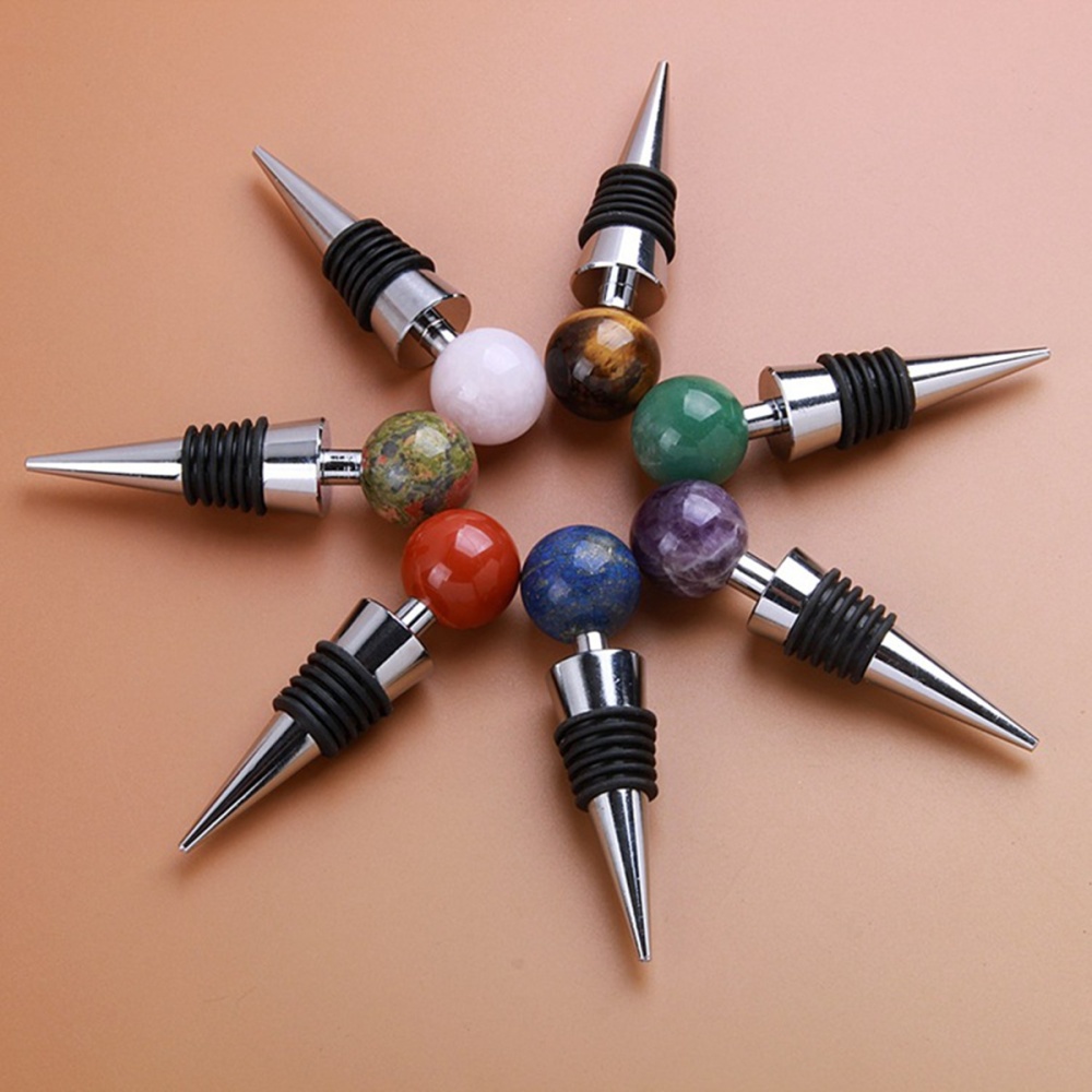 25mm Sphere Gemstone Stainless Steel Bottle Stopper