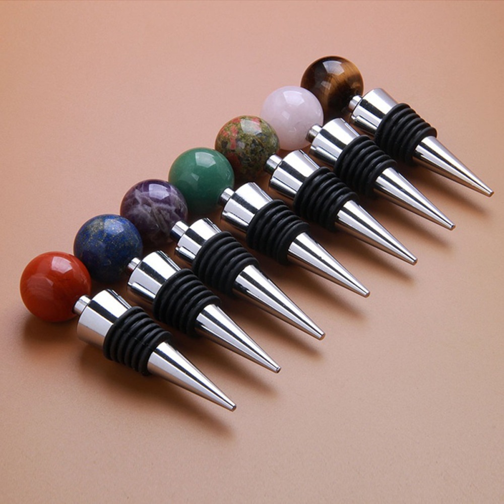 25mm Sphere Gemstone Stainless Steel Bottle Stopper