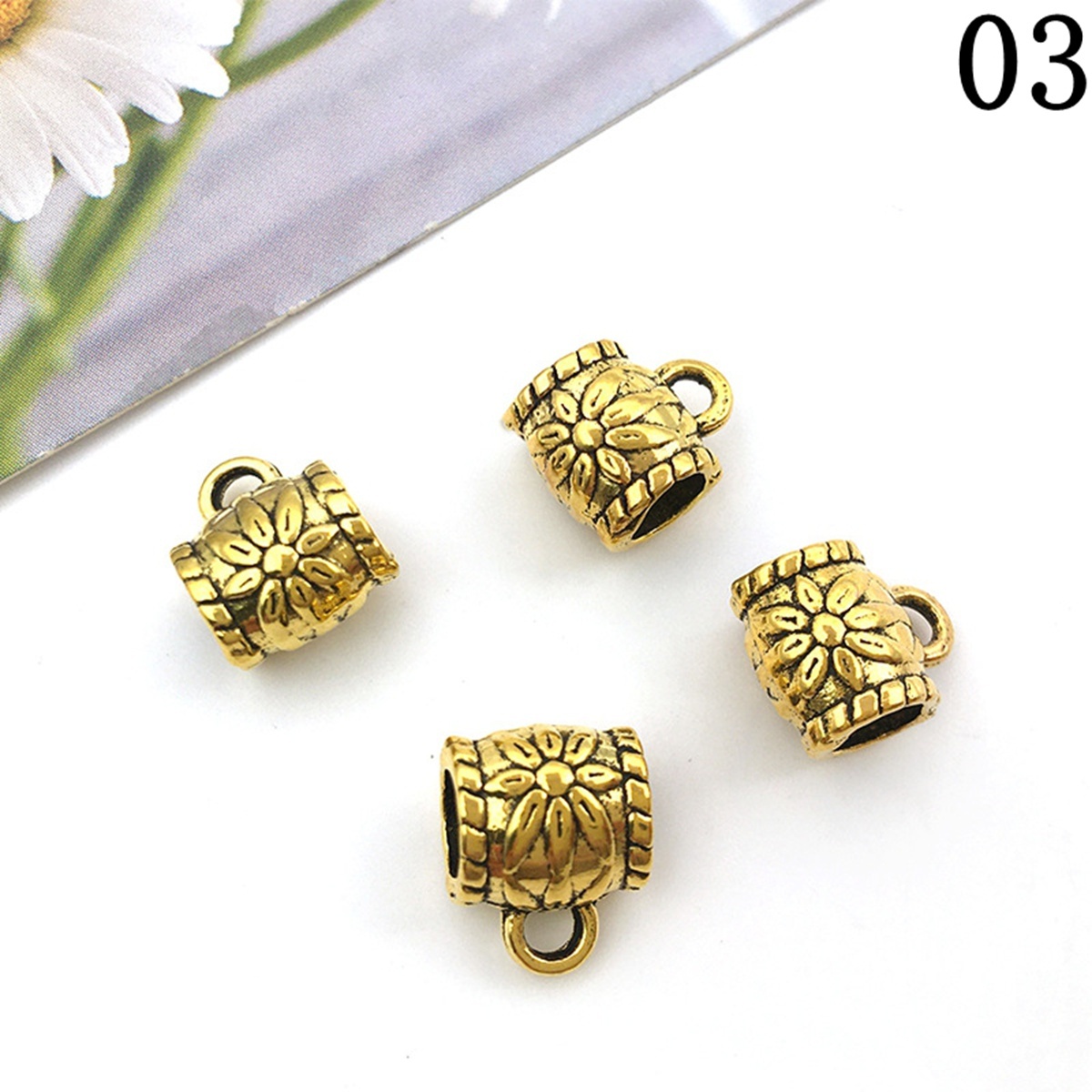 Tibetan Silver Alloy Through-Hole Connector Spacer Bead for DIY Making Jewelry