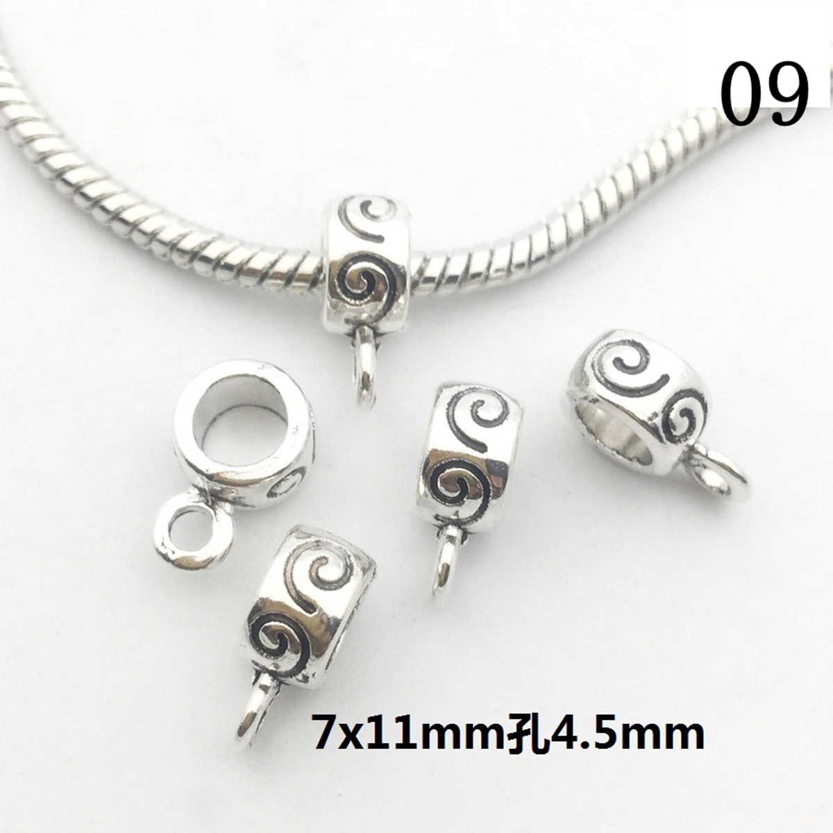 Tibetan Silver Alloy Through-Hole Connector Spacer Bead for DIY Making Jewelry