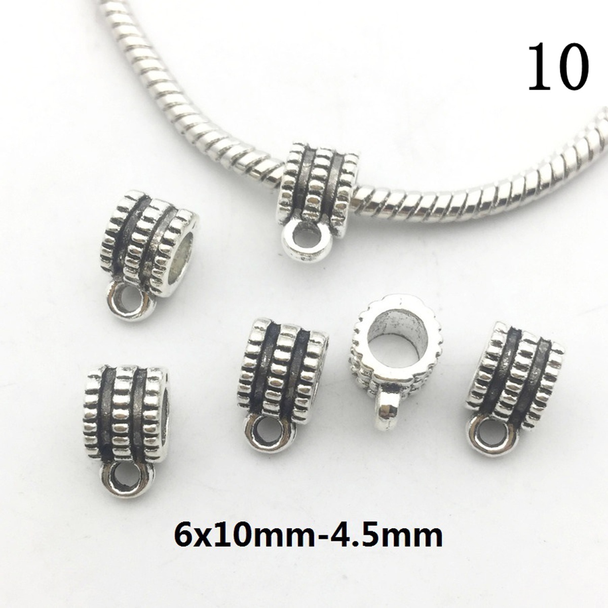 Tibetan Silver Alloy Through-Hole Connector Spacer Bead for DIY Making Jewelry