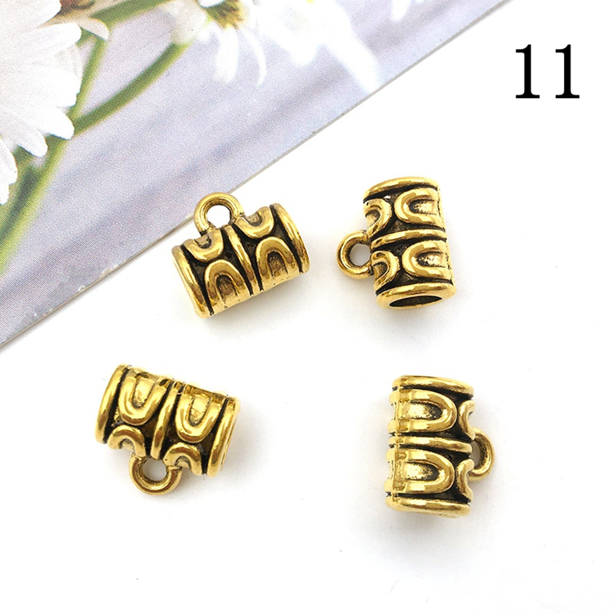 Tibetan Silver Alloy Through-Hole Connector Spacer Bead for DIY Making Jewelry
