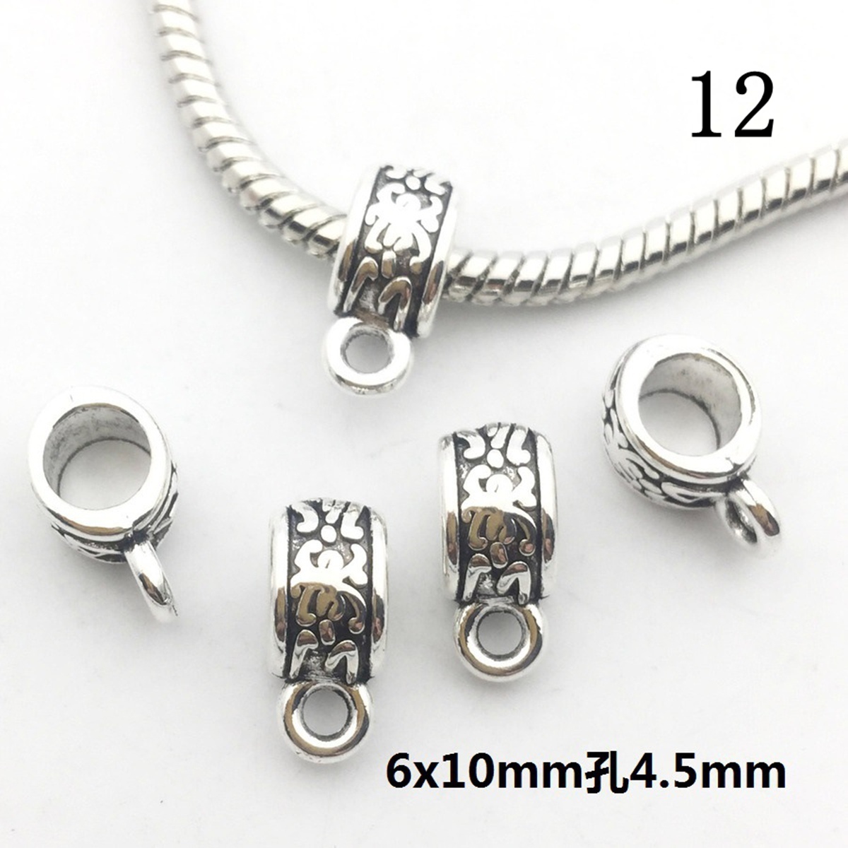 Tibetan Silver Alloy Through-Hole Connector Spacer Bead for DIY Making Jewelry