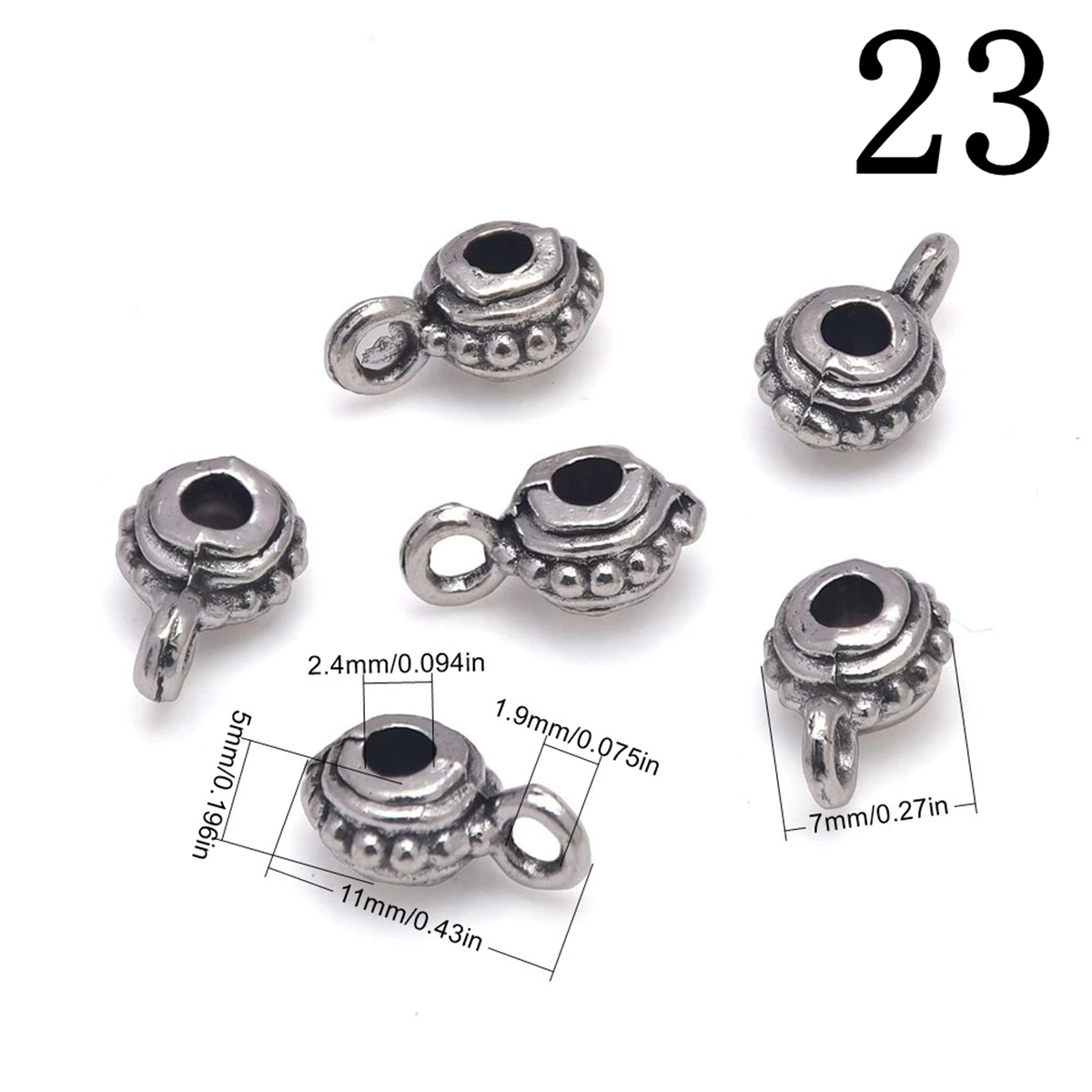Tibetan Silver Alloy Through-Hole Connector Spacer Bead for DIY Making Jewelry