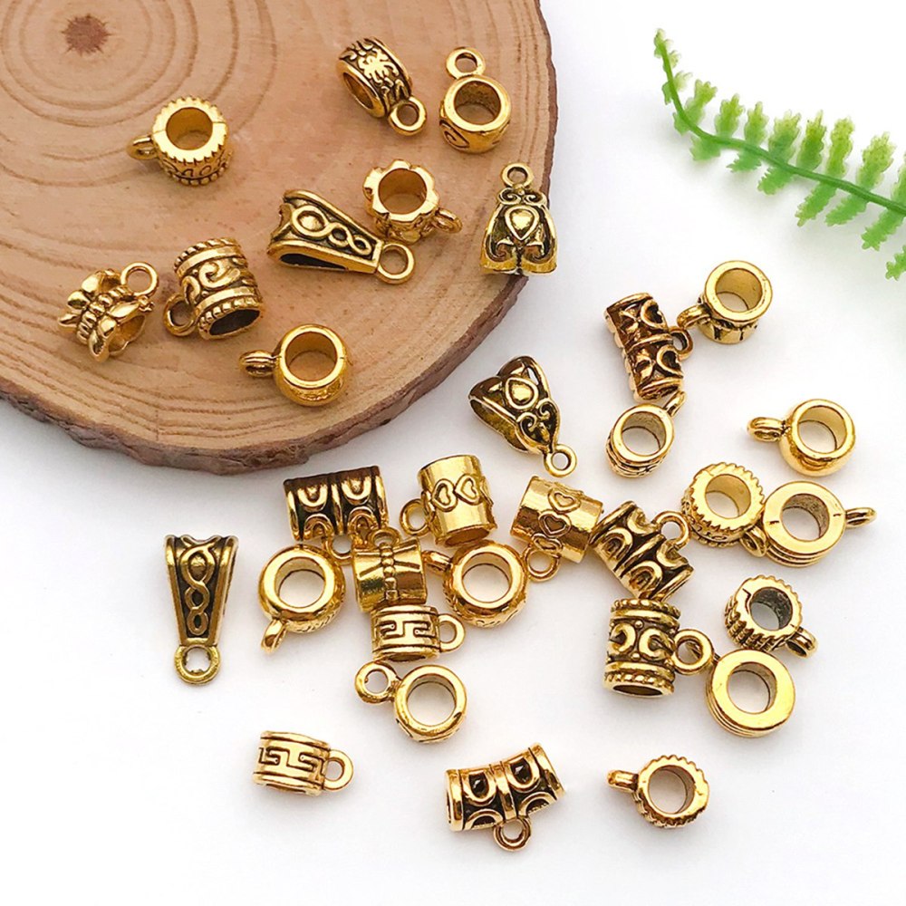 Tibetan Silver Alloy Through-Hole Connector Spacer Bead for DIY Making Jewelry