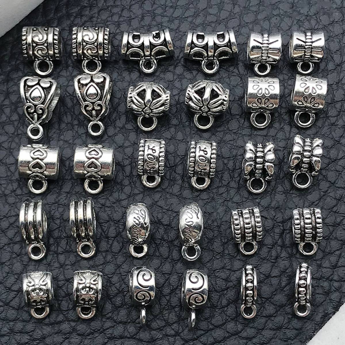 Tibetan Silver Alloy Through-Hole Connector Spacer Bead for DIY Making Jewelry