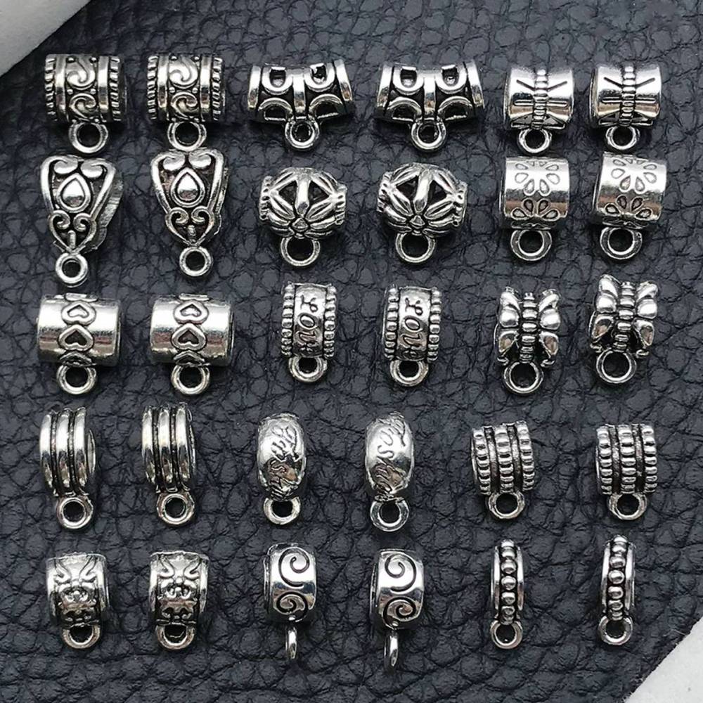 Tibetan Silver Alloy Through-Hole Connector Spacer Bead for DIY Making Jewelry
