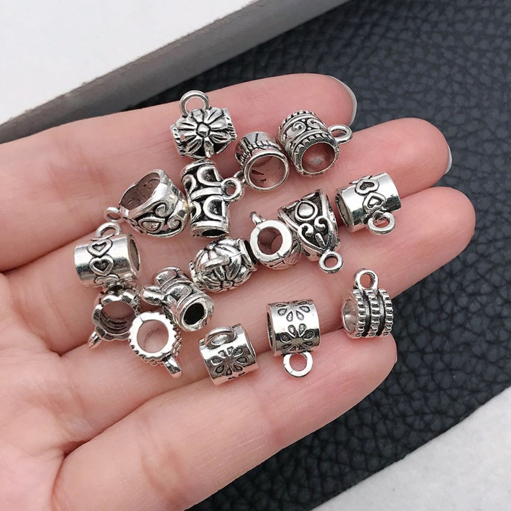 Tibetan Silver Alloy Through-Hole Connector Spacer Bead for DIY Making Jewelry