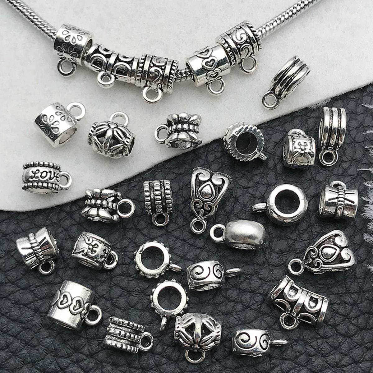 Tibetan Silver Alloy Through-Hole Connector Spacer Bead for DIY Making Jewelry