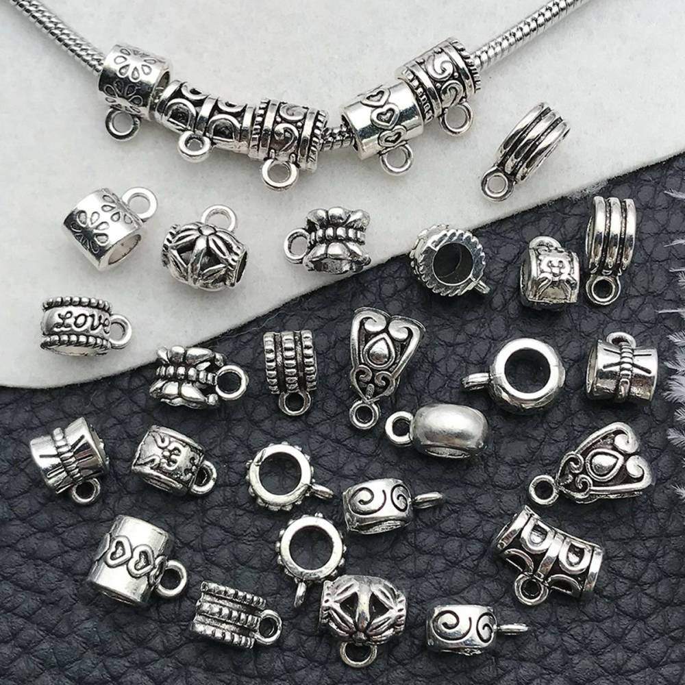 Tibetan Silver Alloy Through-Hole Connector Spacer Bead for DIY Making Jewelry