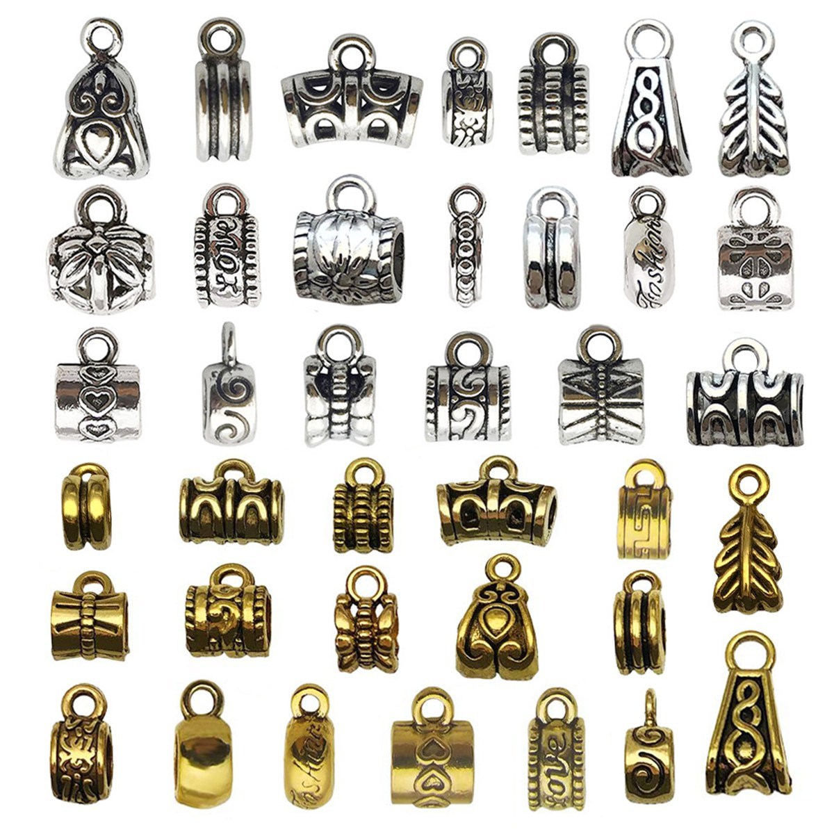 Tibetan Silver Alloy Through-Hole Connector Spacer Bead for DIY Making Jewelry